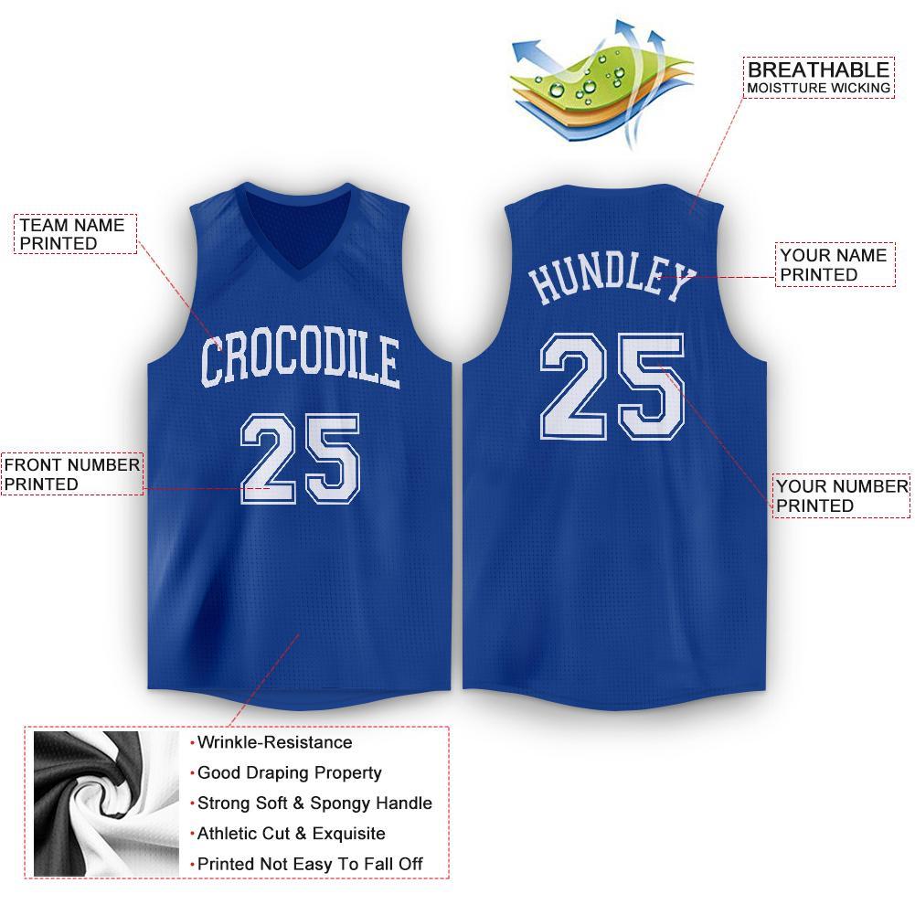 Custom Royal White V-Neck Basketball Jersey - Sky-Custom