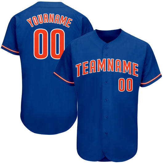 Custom Royal Orange-White Authentic Baseball Jersey - Sky-Custom