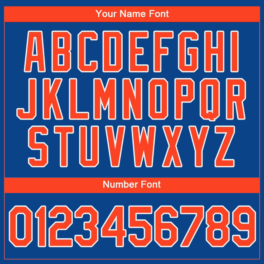 Custom Royal Orange-White Authentic Baseball Jersey - Sky-Custom