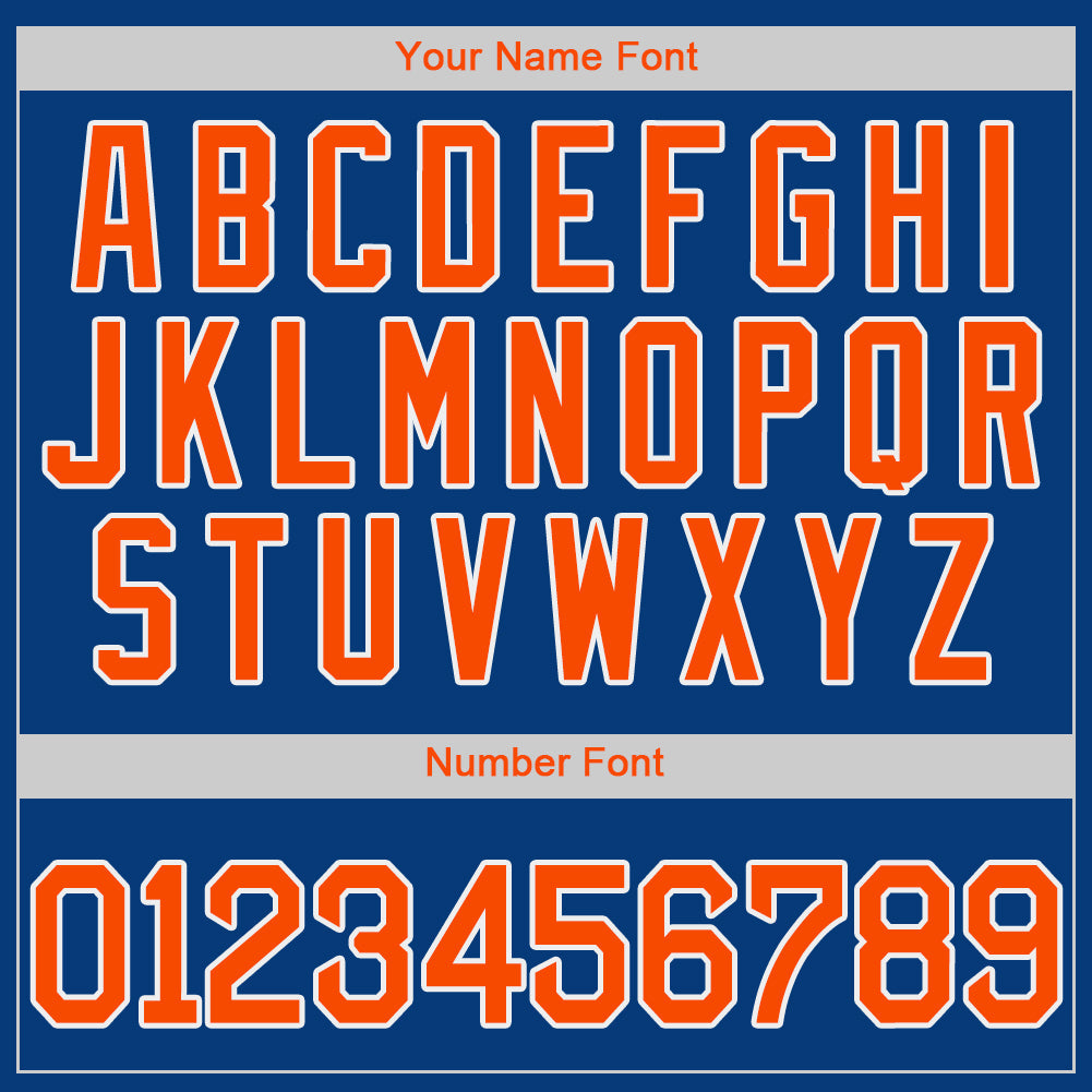 Custom Royal Orange-White Authentic Baseball Jersey - Sky-Custom