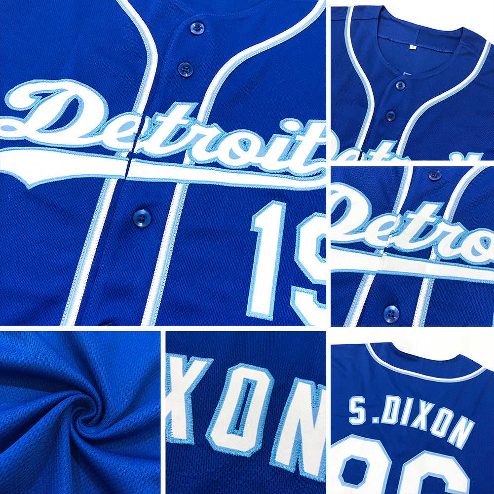 Custom Royal Orange-White Authentic Baseball Jersey - Sky-Custom