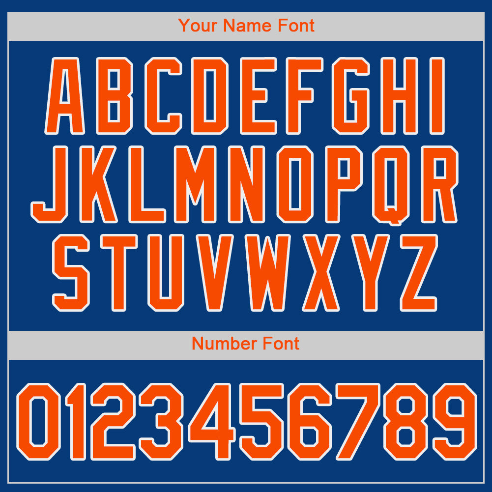 Custom Royal Orange-White Authentic Baseball Jersey - Sky-Custom