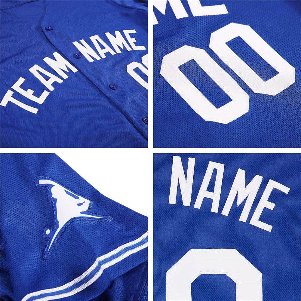 Custom Royal White Authentic Baseball Jersey - Sky-Custom