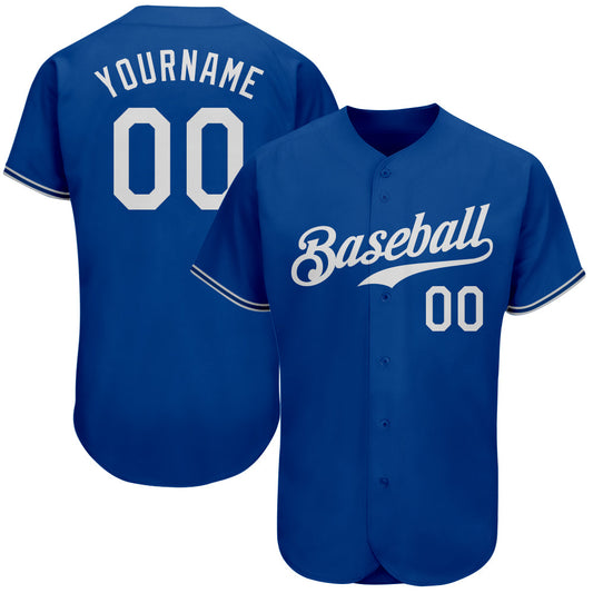 Custom Royal White Authentic Baseball Jersey - Sky-Custom