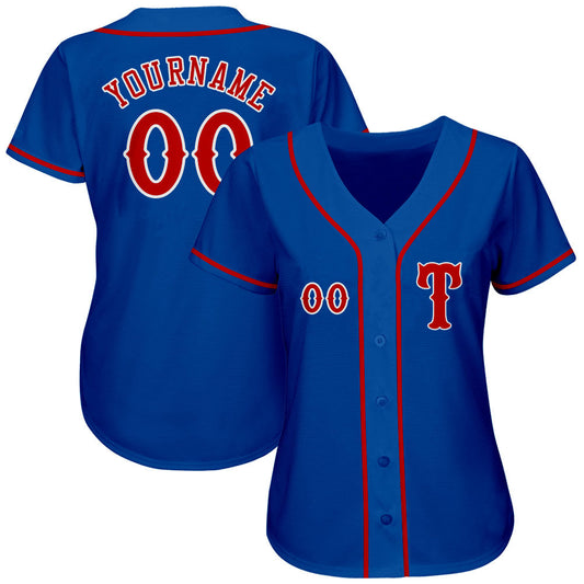 Custom Royal Red-White Authentic Baseball Jersey - Sky-Custom