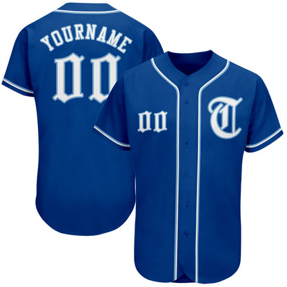 Custom Royal White-Light Blue Authentic Baseball Jersey - Sky-Custom