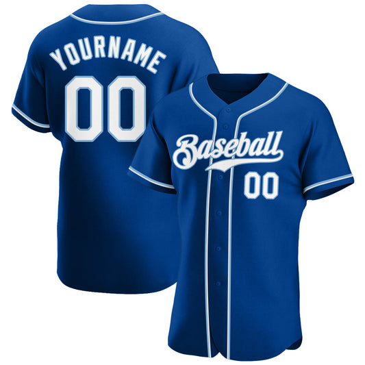Custom Royal White-Light Blue Authentic Baseball Jersey - Sky-Custom