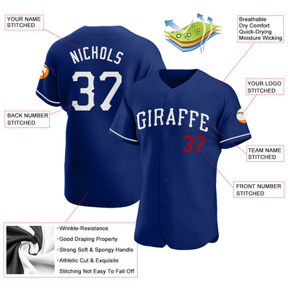 Custom Royal White-Red Authentic Baseball Jersey - Sky-Custom