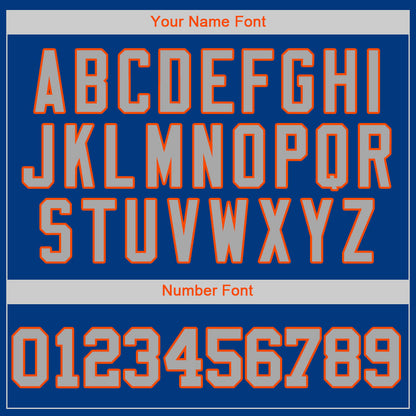 Custom Royal Gray-Orange Authentic Baseball Jersey - Sky-Custom