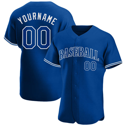 Custom Royal Royal-White Authentic Baseball Jersey - Sky-Custom