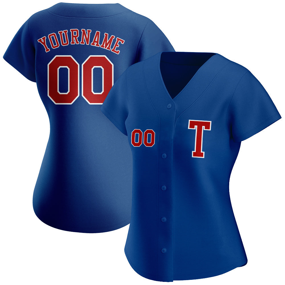 Custom Royal Red-White Authentic Baseball Jersey - Sky-Custom