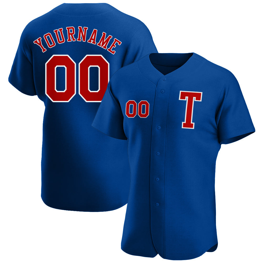 Custom Royal Red-White Authentic Baseball Jersey - Sky-Custom