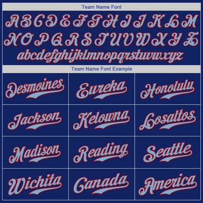 Custom Royal Light Blue-Red Authentic Baseball Jersey - Sky-Custom