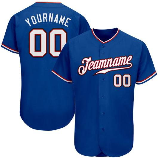 Custom Royal White-Red Authentic Baseball Jersey - Sky-Custom