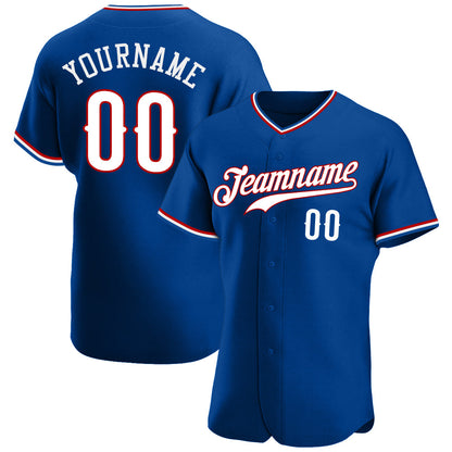 Custom Royal White-Red Authentic Baseball Jersey - Sky-Custom