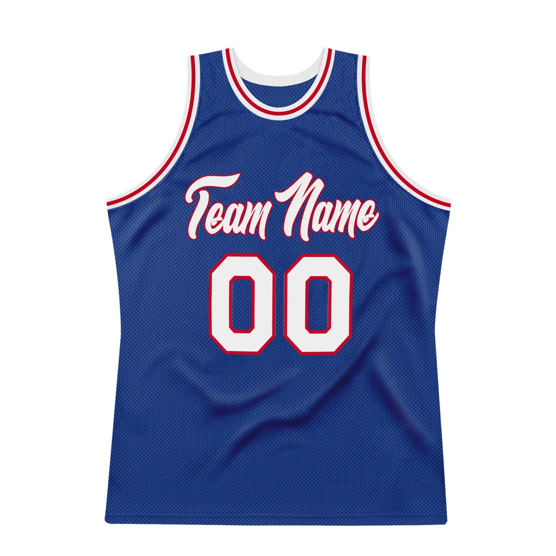 Custom Royal White-Red Authentic Throwback Basketball Jersey - Sky-Custom