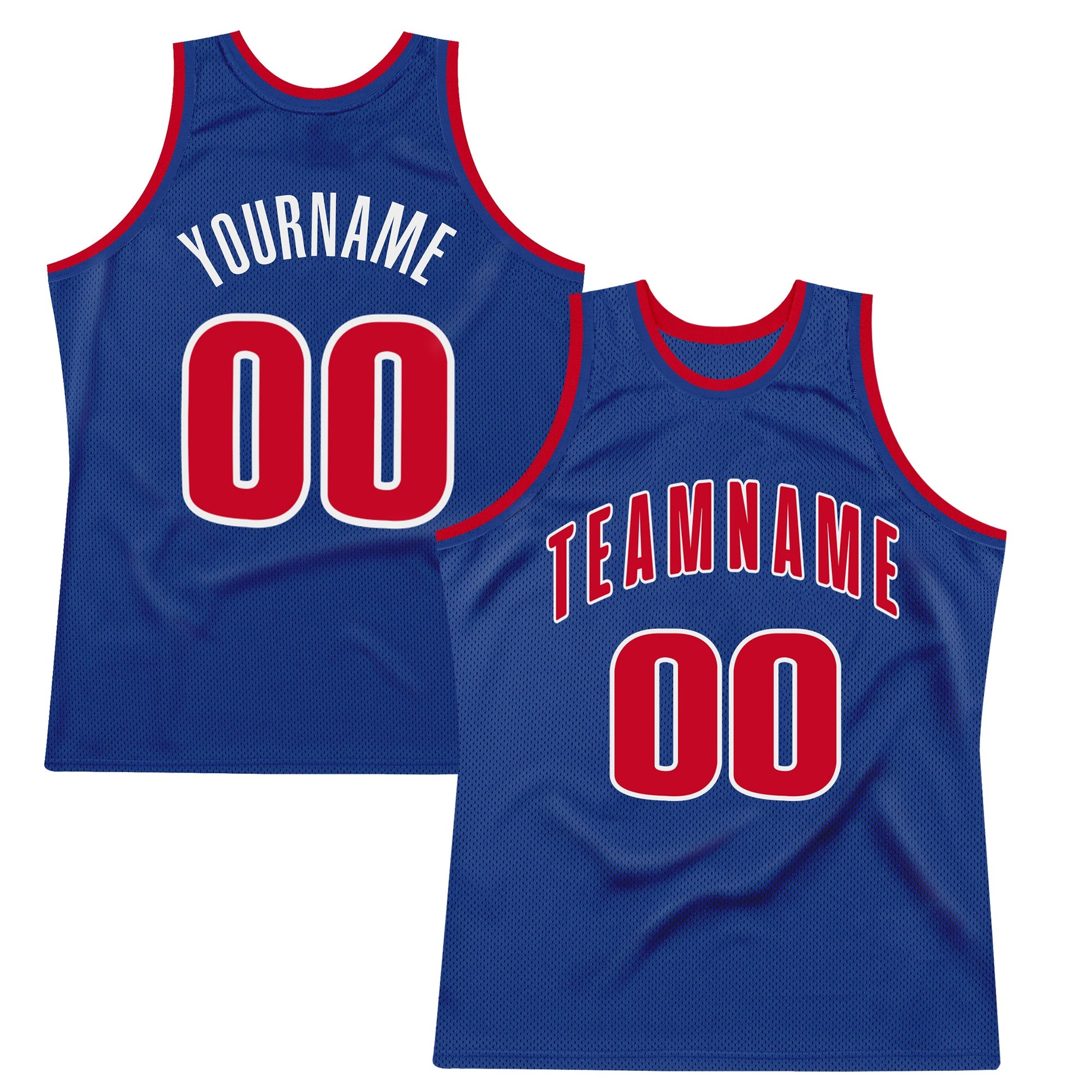 Custom Royal Red-White Authentic Throwback Basketball Jersey - Sky-Custom