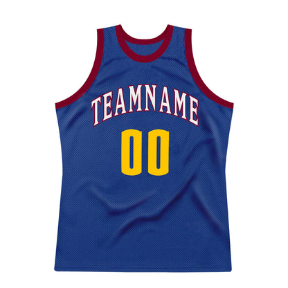 Custom Royal Gold-Maroon Authentic Throwback Basketball Jersey - Sky-Custom