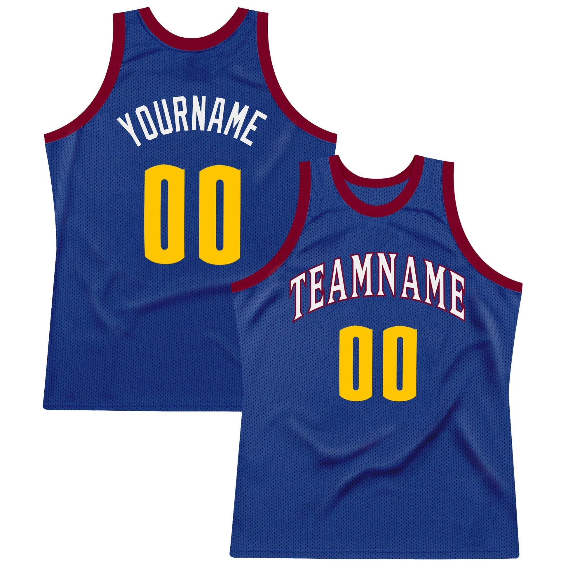 Custom Royal Gold-Maroon Authentic Throwback Basketball Jersey - Sky-Custom