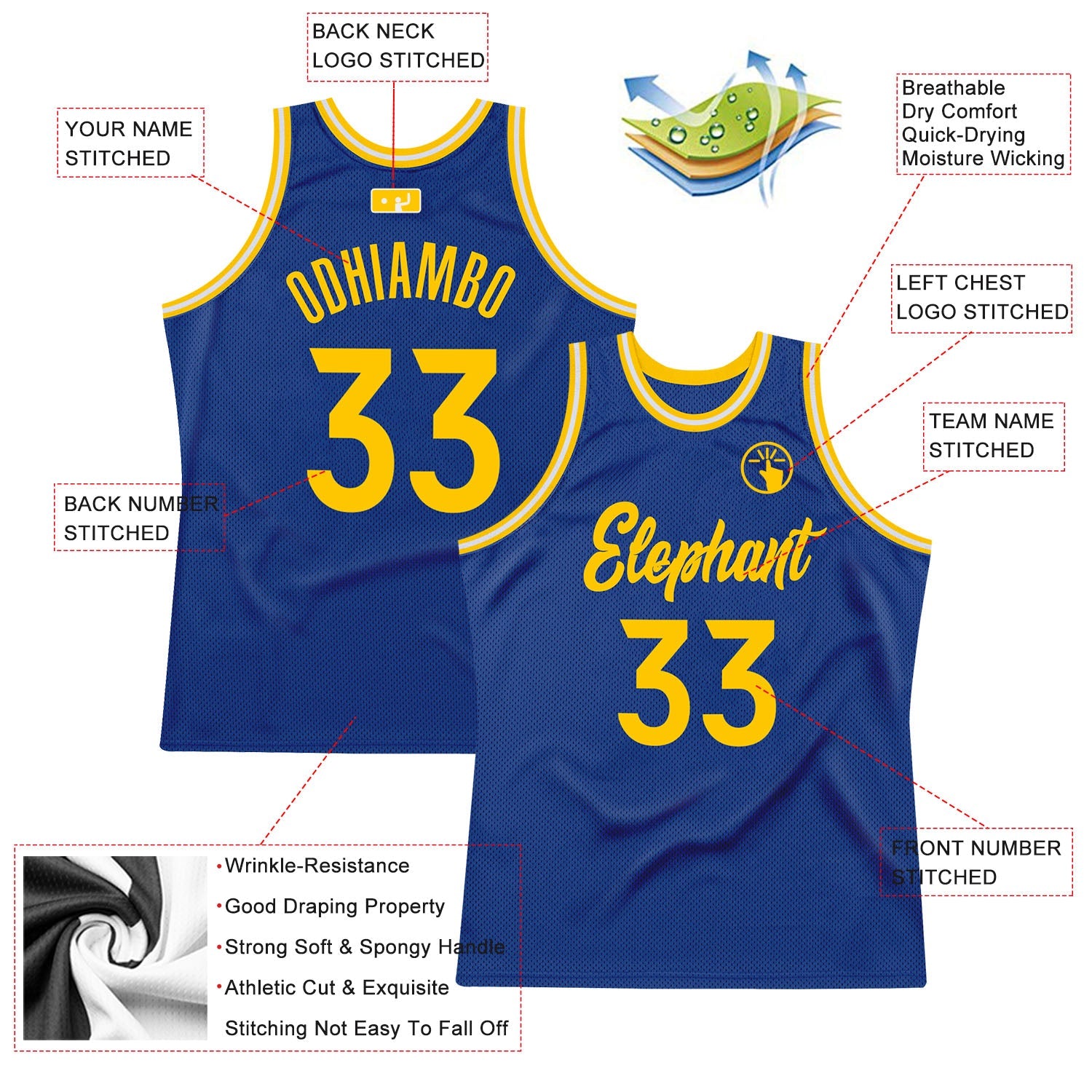 Custom Royal Gold-White Authentic Throwback Basketball Jersey - Sky-Custom