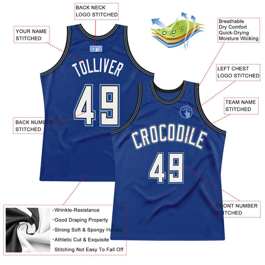 Custom Royal White-Light Blue Authentic Throwback Basketball Jersey - Sky-Custom