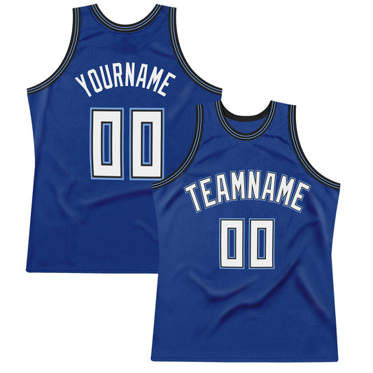 Custom Royal White-Light Blue Authentic Throwback Basketball Jersey - Sky-Custom