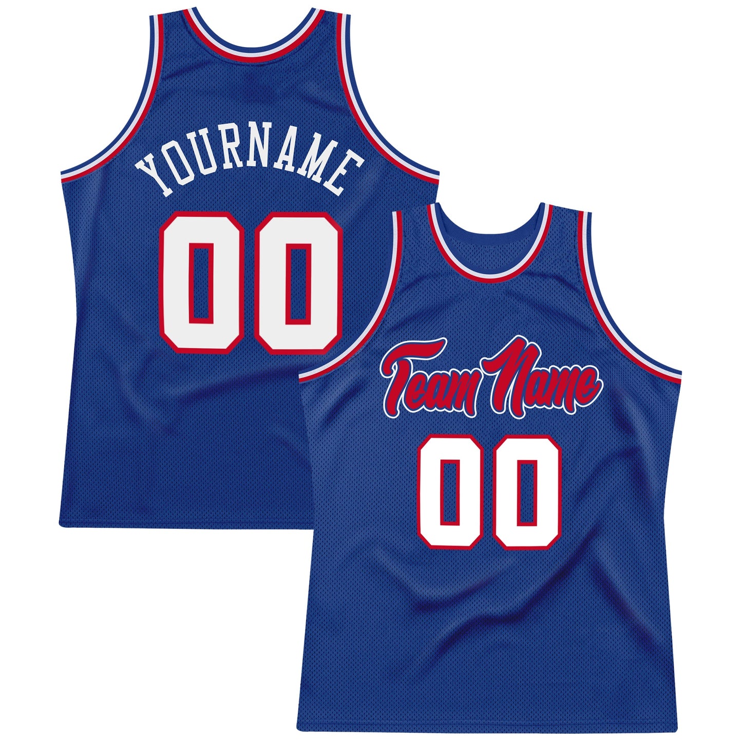 Custom Royal White-Red Authentic Throwback Basketball Jersey - Sky-Custom