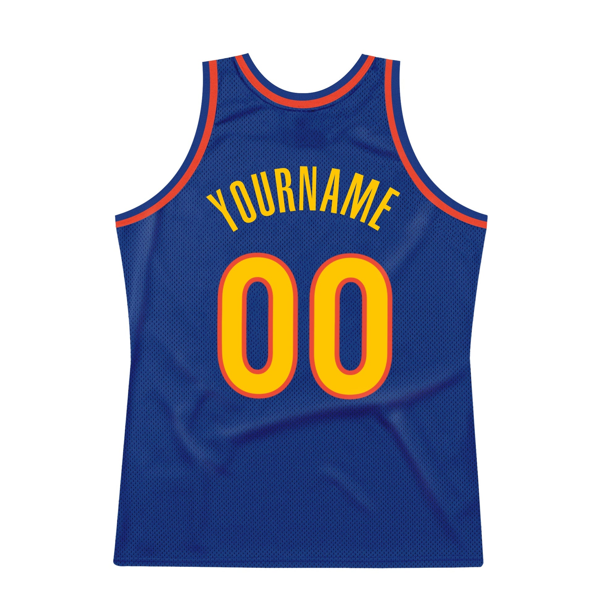 Custom Royal Gold-Orange Authentic Throwback Basketball Jersey - Sky-Custom