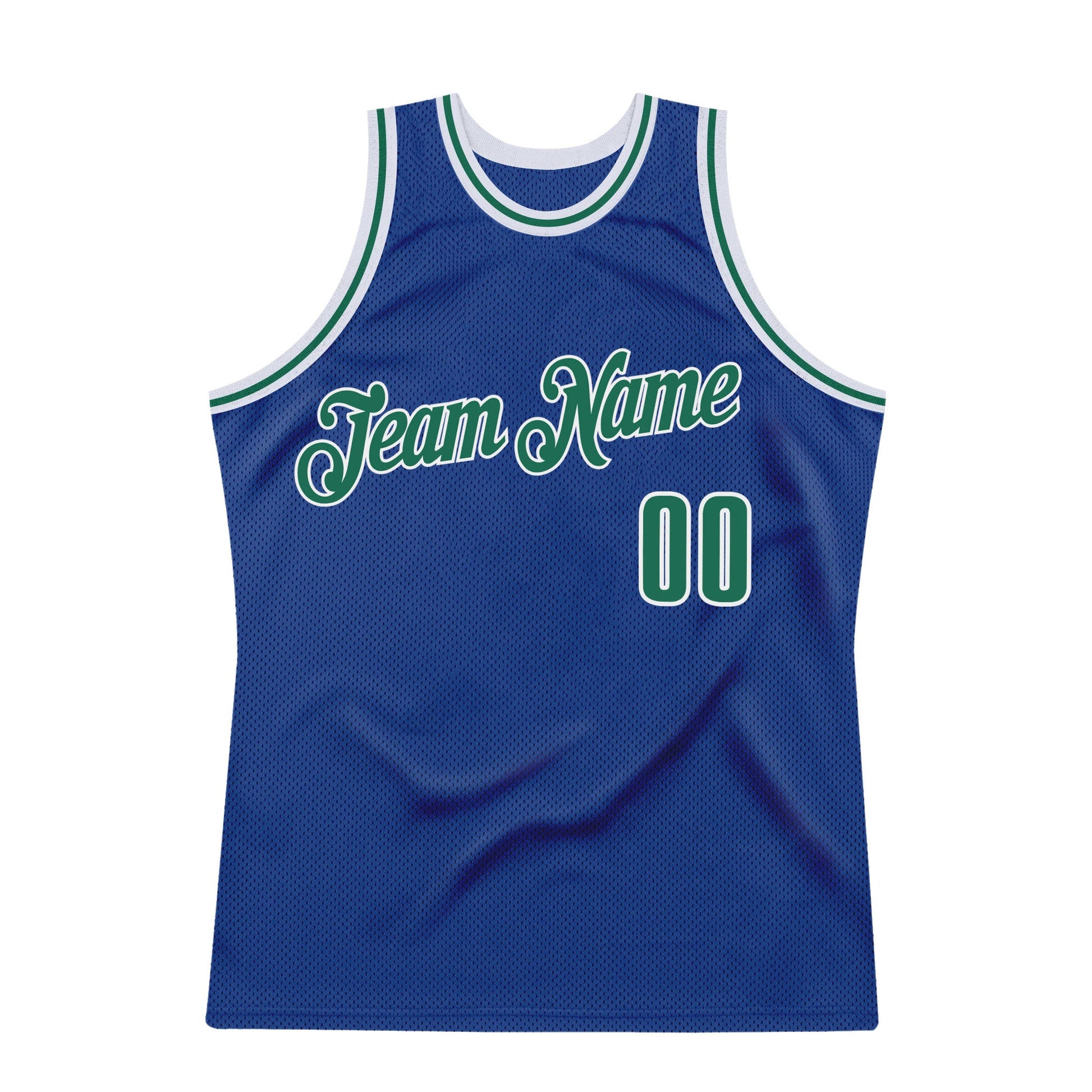 Custom Royal Kelly Green-White Authentic Throwback Basketball Jersey - Sky-Custom