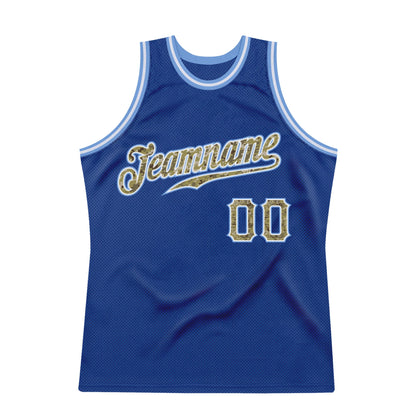 Custom Royal Camo-Light Blue Authentic Throwback Basketball Jersey - Sky-Custom