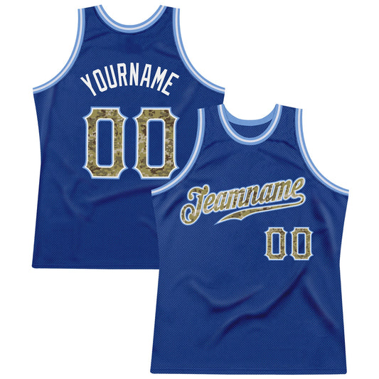 Custom Royal Camo-Light Blue Authentic Throwback Basketball Jersey - Sky-Custom