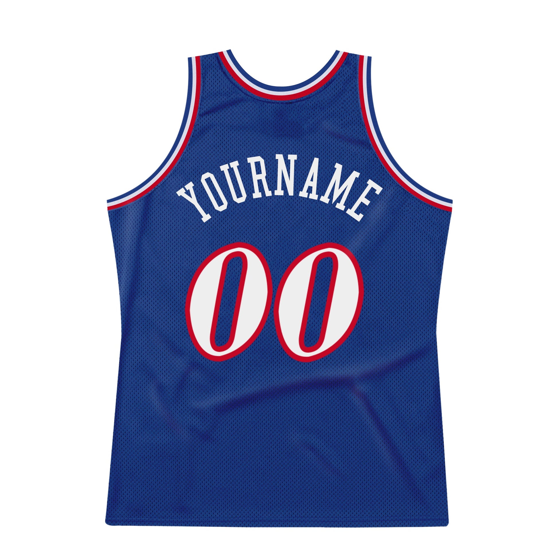 Custom Royal White-Red Authentic Throwback Basketball Jersey - Sky-Custom