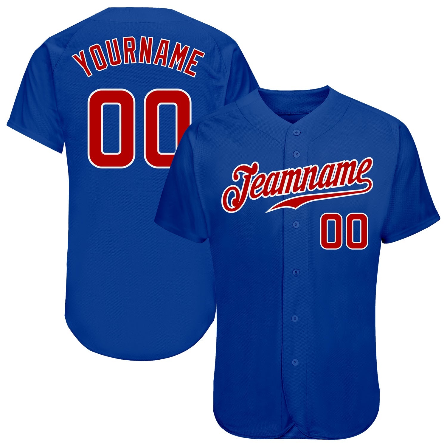Custom Royal Red-White Authentic Baseball Jersey - Sky-Custom