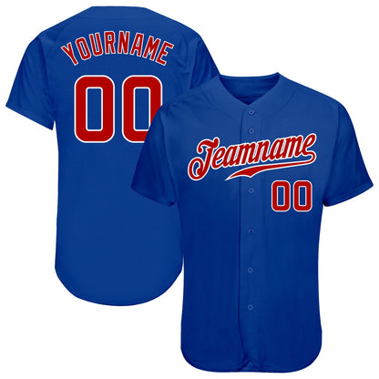 Custom Royal Red-White Authentic Baseball Jersey - Sky-Custom
