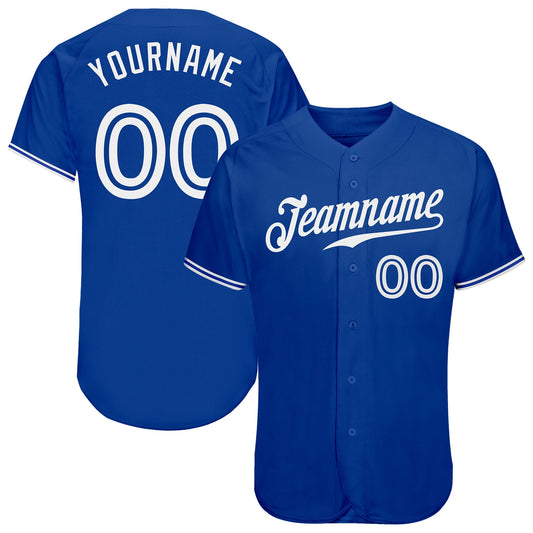 Custom Royal White Authentic Baseball Jersey - Sky-Custom