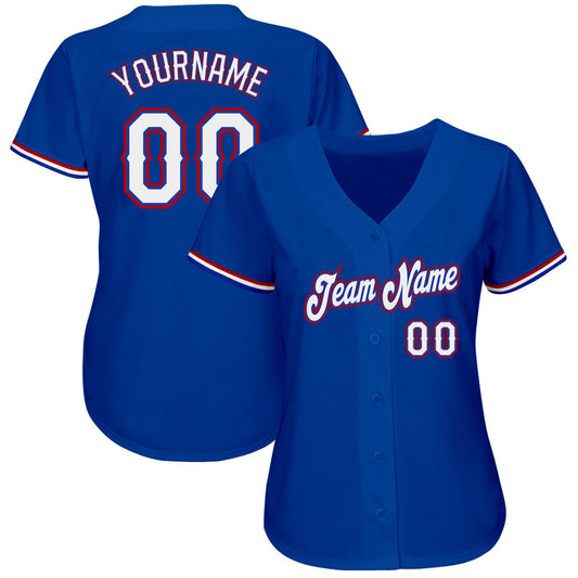 Custom Royal White-Red Authentic Baseball Jersey - Sky-Custom