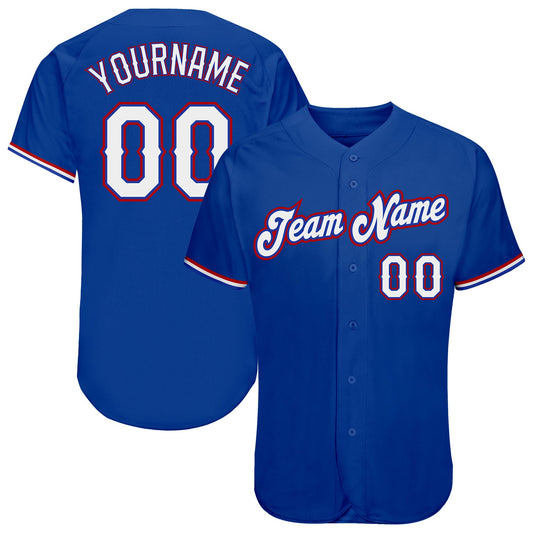 Custom Royal White-Red Authentic Baseball Jersey - Sky-Custom
