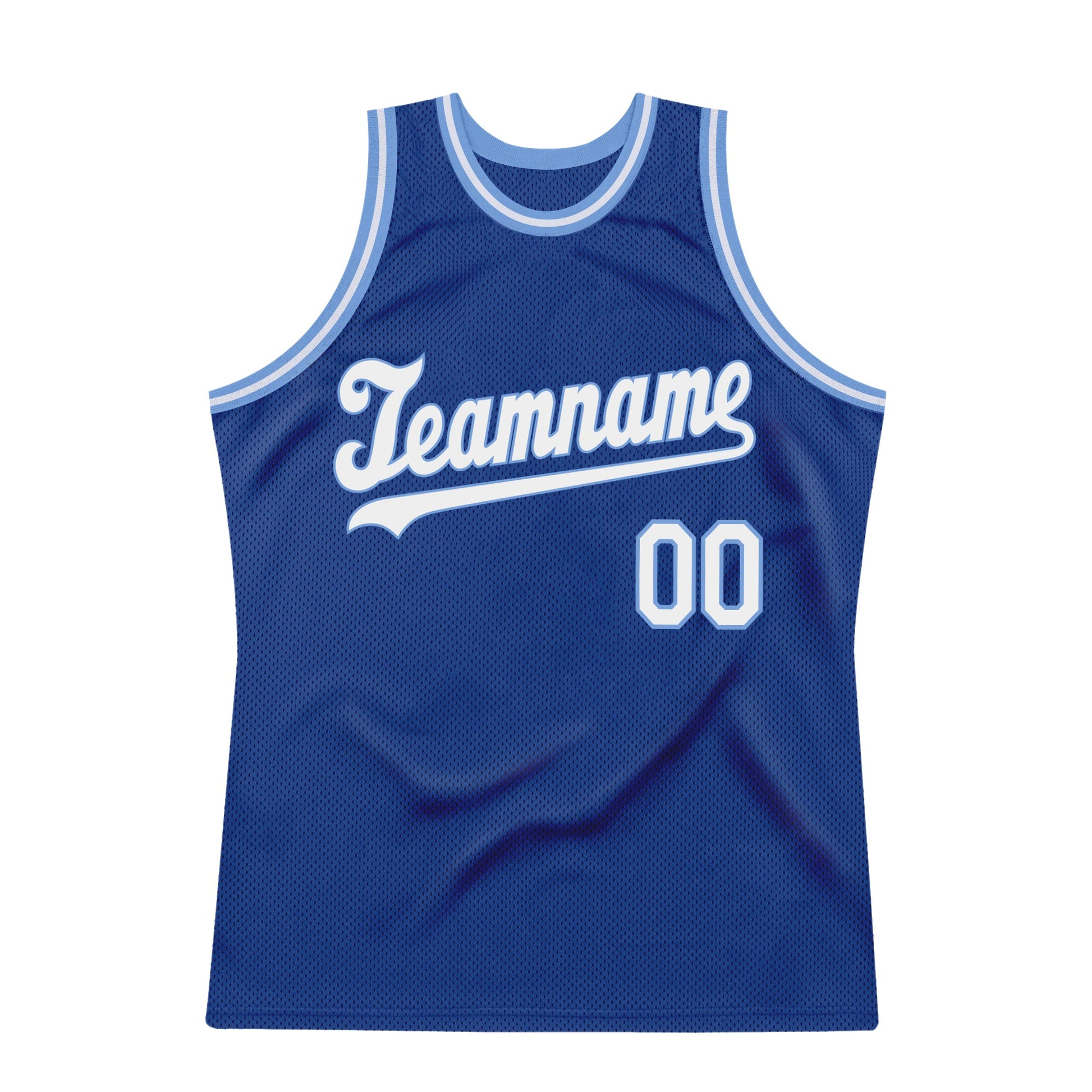 Custom Royal White-Light Blue Authentic Throwback Basketball Jersey - Sky-Custom