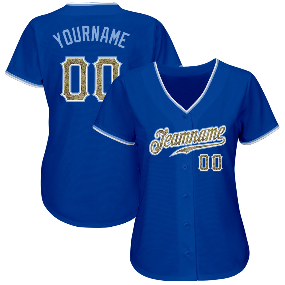 Custom Royal Camo-Light Blue Authentic Baseball Jersey - Sky-Custom