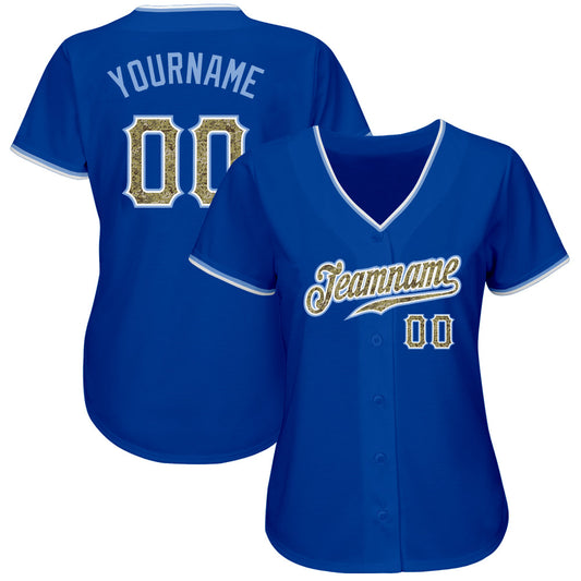 Custom Royal Camo-Light Blue Authentic Baseball Jersey - Sky-Custom