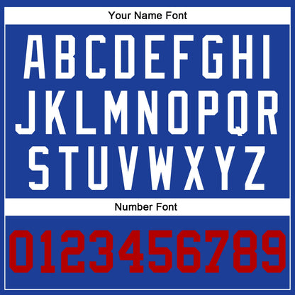 Custom Royal Red-White Mesh Authentic Throwback Football Jersey - Sky-Custom