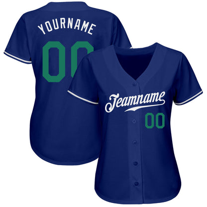 Custom Royal Kelly Green-White Authentic Baseball Jersey - Sky-Custom