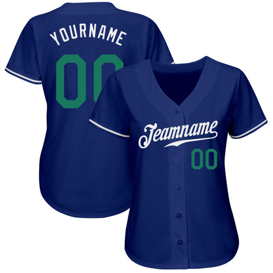 Custom Royal Kelly Green-White Authentic Baseball Jersey - Sky-Custom