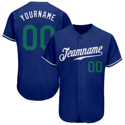 Custom Royal Kelly Green-White Authentic Baseball Jersey - Sky-Custom