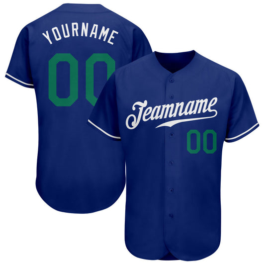 Custom Royal Kelly Green-White Authentic Baseball Jersey - Sky-Custom