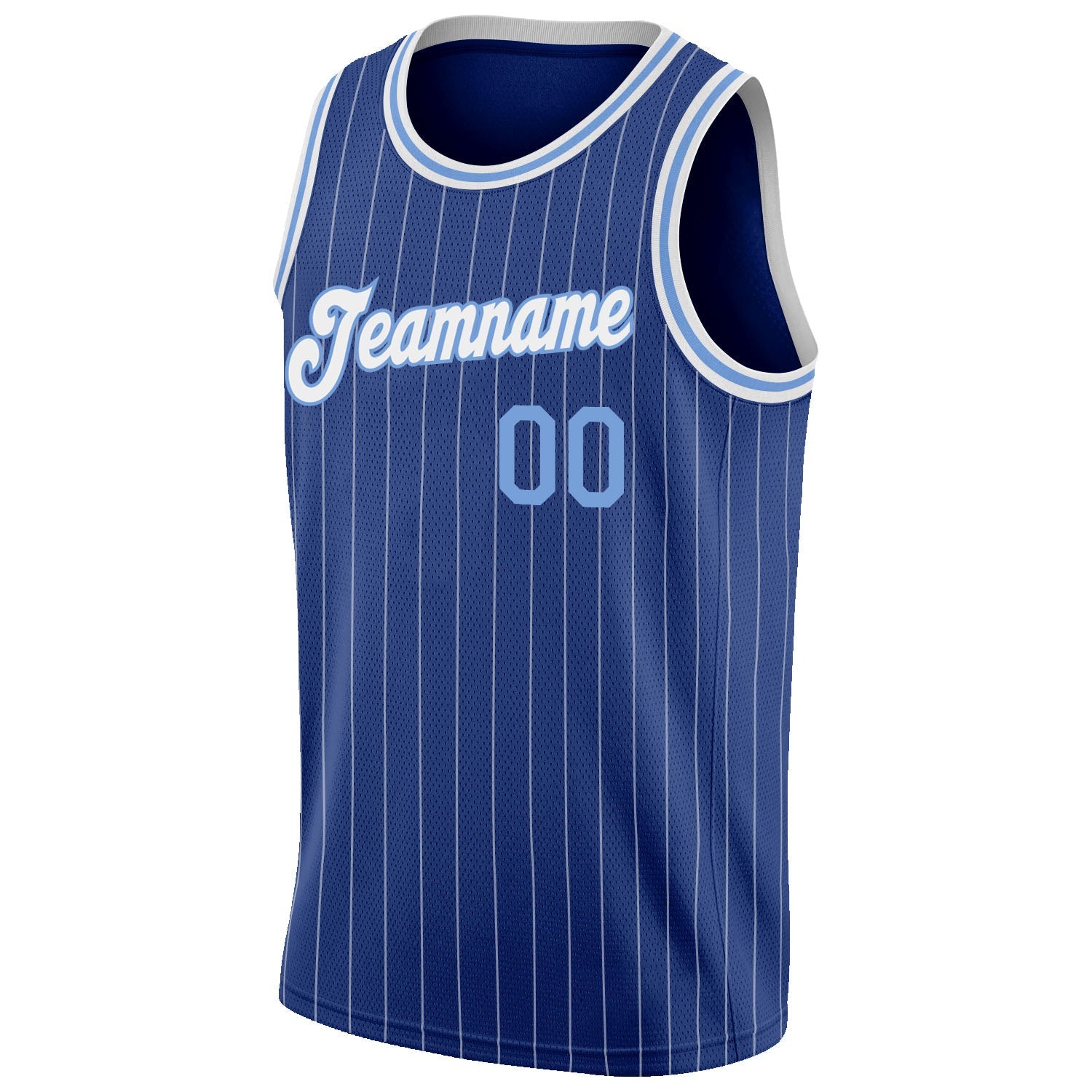 Custom Royal White Pinstripe Light Blue-White Authentic Basketball Jersey - Sky-Custom