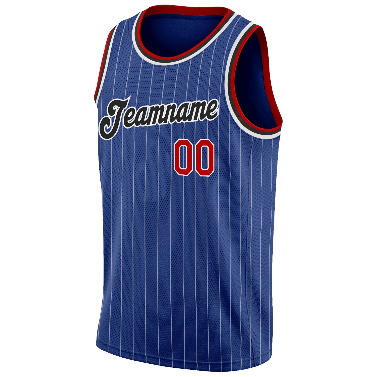 Custom Royal White Pinstripe Red-Black Authentic Basketball Jersey - Sky-Custom