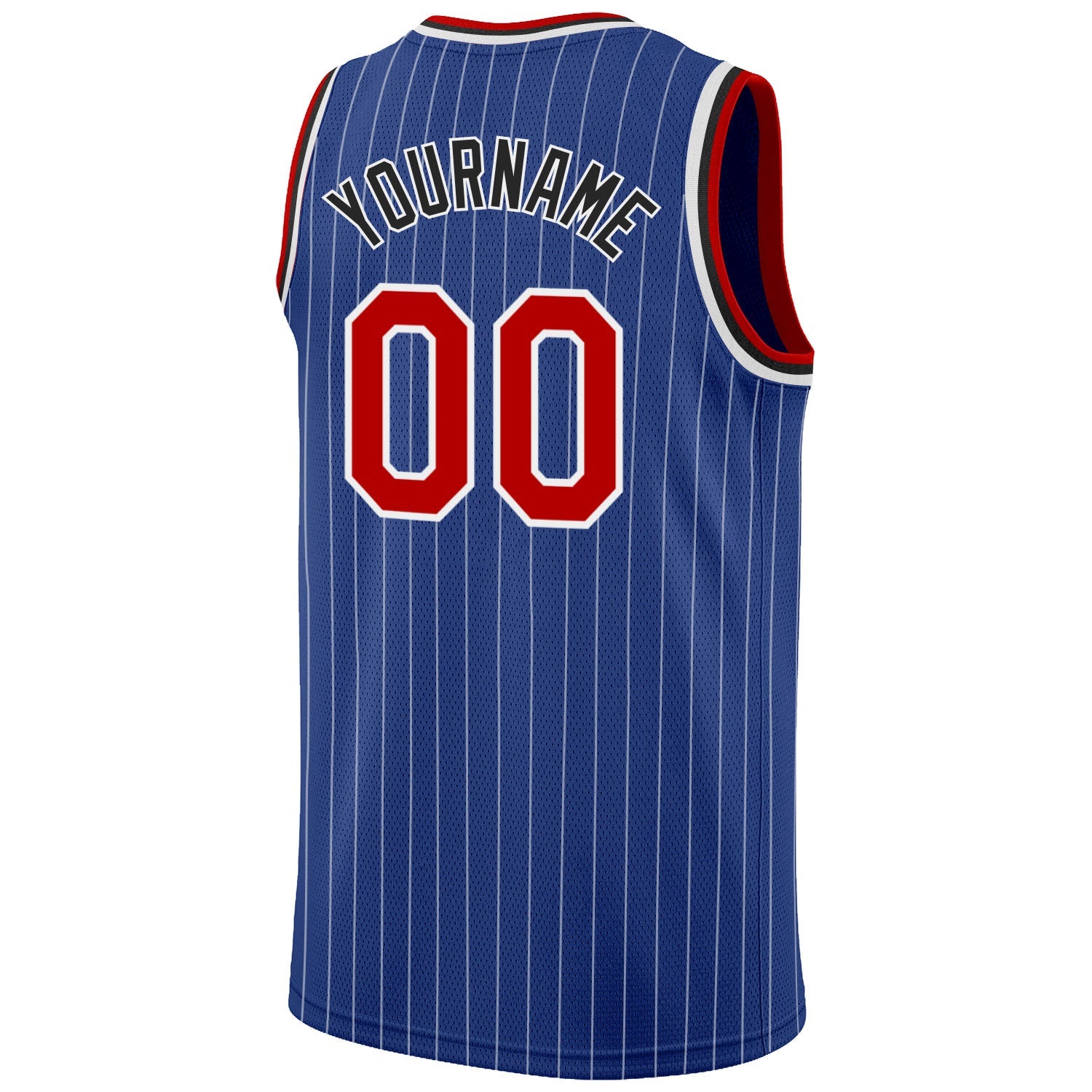 Custom Royal White Pinstripe Red-Black Authentic Basketball Jersey - Sky-Custom