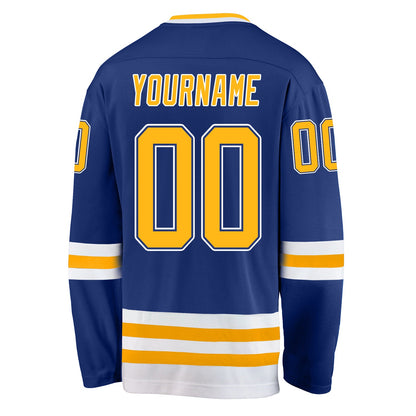 Custom Royal Gold-White Hockey Jersey - Sky-Custom