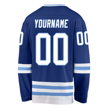 Custom Royal White-Light Blue Hockey Jersey - Sky-Custom